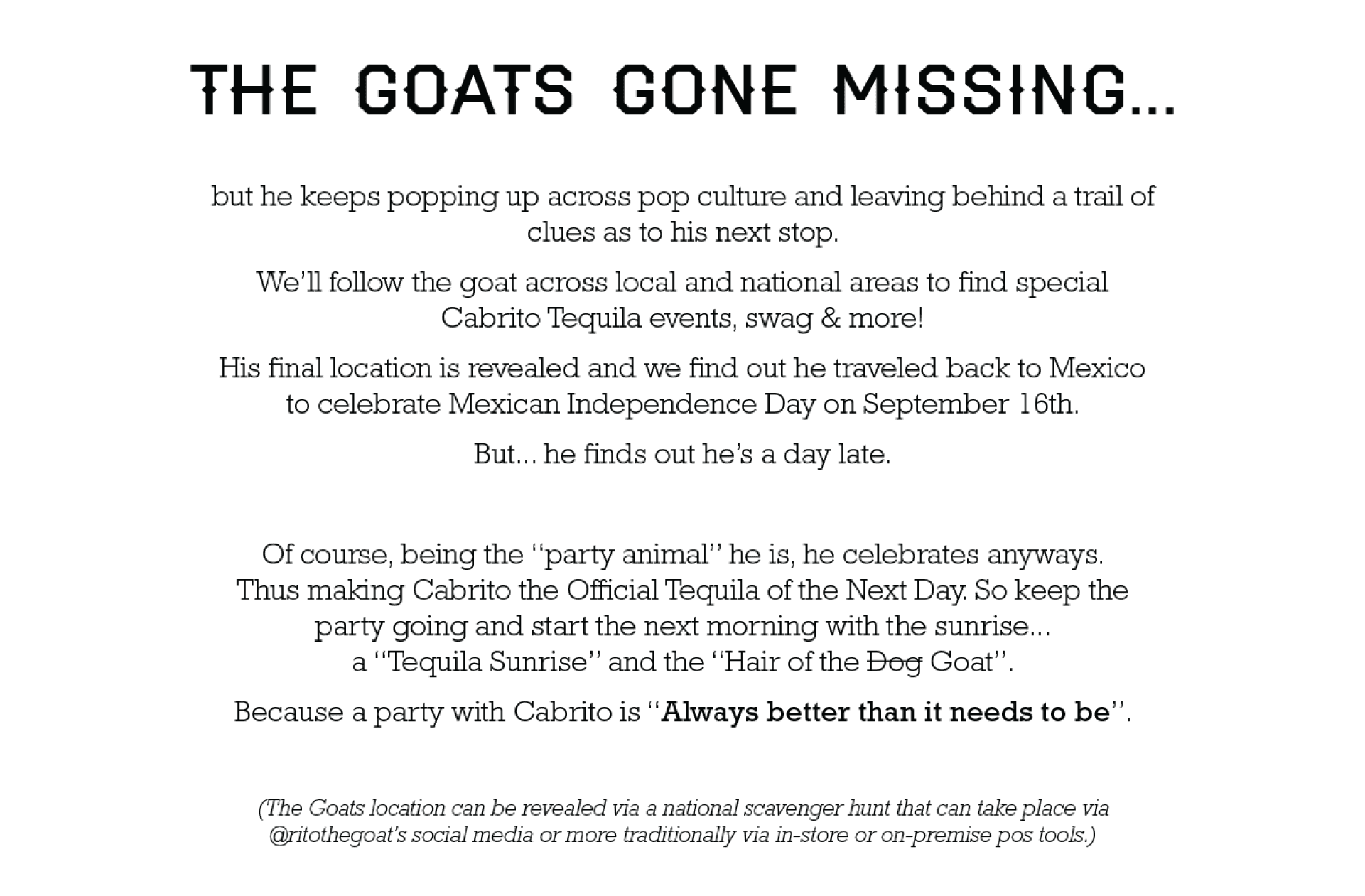 The Cabrito Story